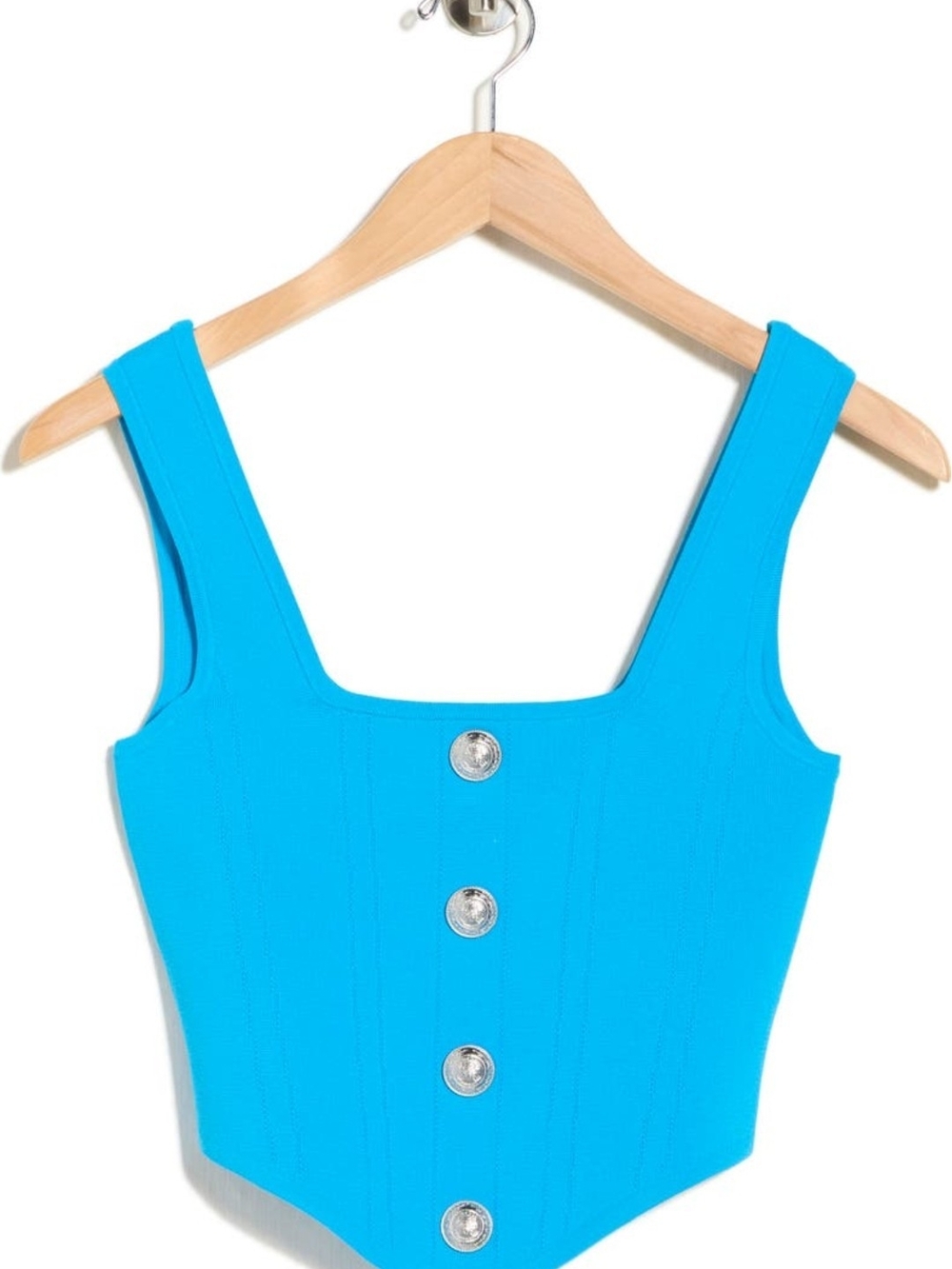 L'AGENCE Turquoise Saga Square Neck Tank Sz L